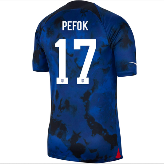 Nike United States Jordan Pefok Authentic Match Away Jersey 22/23 (Bright Blue/White)