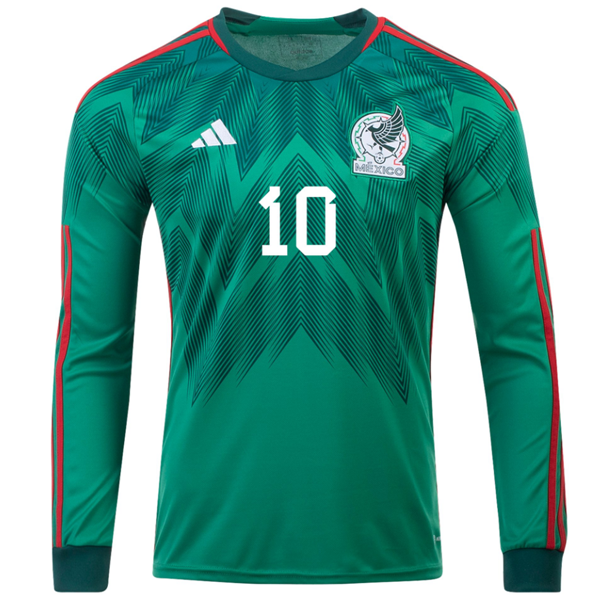 adidas Mexico Alexis Vega Home Long Sleeve Jersey 22/23 (Vivid Green)