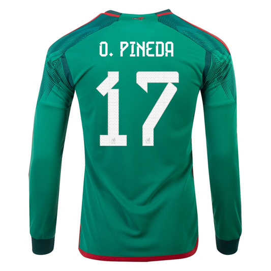 adidas Mexico Pineda Home Long Sleeve Jersey 22/23 (Vivid Green)