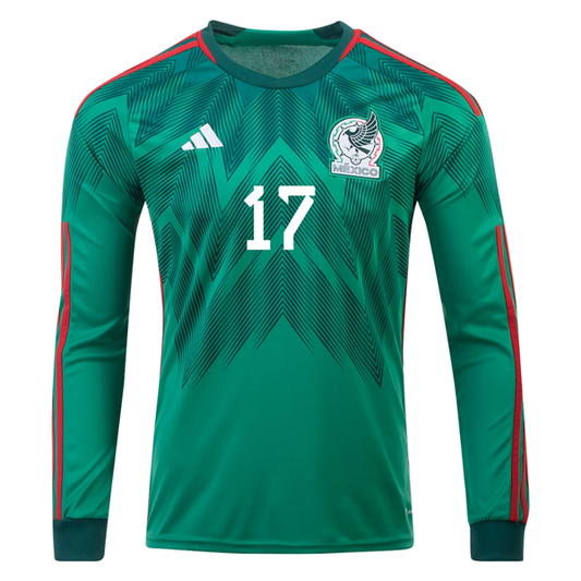 adidas Mexico Pineda Home Long Sleeve Jersey 22/23 (Vivid Green)