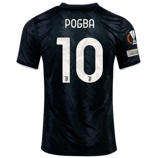 adidas Juventus Paul Pogba Away Jersey w/ Europa League Patches 22/23 (Black/White/Carbon)