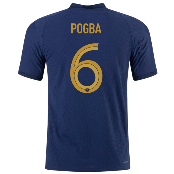 Nike France Authentic Match Paul Pogba Home Jersey w/ World Cup Champion Patch 22/23 (Midnight Navy/Metallic Gold)