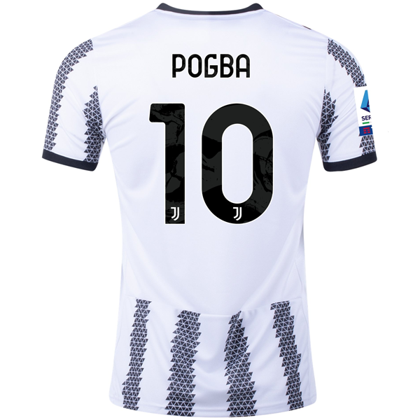 adidas Juventus Paul Pogba Home Jersey w/ Serie A Patch 22/23 (White/Black)