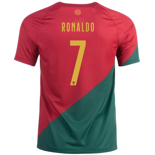 Nike Portugal Cristiano Ronaldo Home Jersey 22/23 (Pepper Red/Gold Dart)