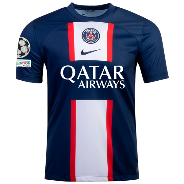 Nike Paris Saint Germain Kylian Mbappe Home Jersey w Champions League footballjersey.shop