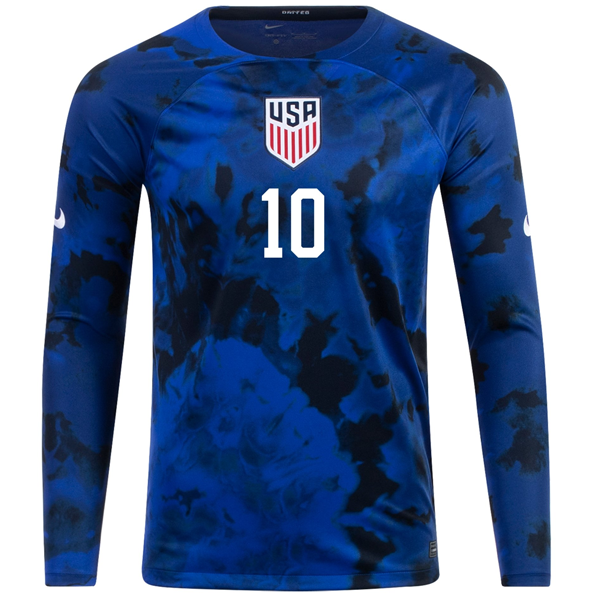 Nike United States Christian Pulisic Long Sleeve Away Jersey 22/23 (Bright Blue/White)