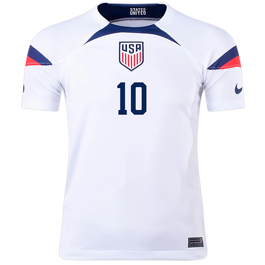 Nike Youth United States Christian Pulisic Home Jersey 22/23 (White/Loyal Blue)