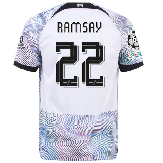 Products Nike Liverpool Ramsay Away Jersey w/ Champions League Patches 22/23 (White/Black)