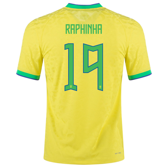 Nike Brazil Authentic Raphinha Match Home Jersey 22/23 (Dynamic Yellow/Paramount Blue)