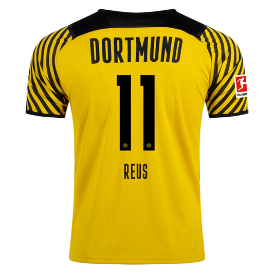 Puma Dortmund Marco Reus Home Jersey w/ Bundesliga Patch 21/22 (Cyber Yellow/Black)
