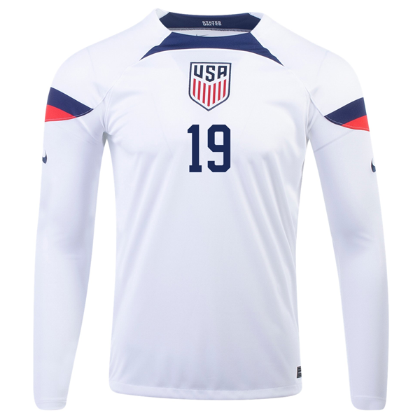 Nike United States James Sands Home Long Sleeve Jersey 22/23 (White/Loyal Blue)