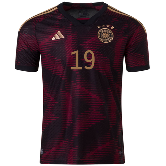 adidas Germany Authentic Leroy Sane Away Jersey 22/23 (Black/Burgundy)