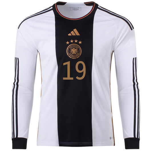 adidas Germany Leroy Sane Home Long Sleeve Jersey 22/23 (White/Black)