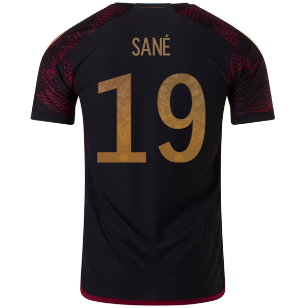 adidas Germany Authentic Leroy Sane Away Jersey 22/23 (Black/Burgundy)