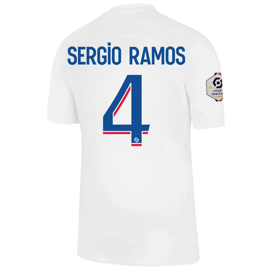 Nike Paris Saint-Germain Sergio Ramos Third Jersey w/ Ligue 1 Champion Patch 22/23 (White/Old Royal)