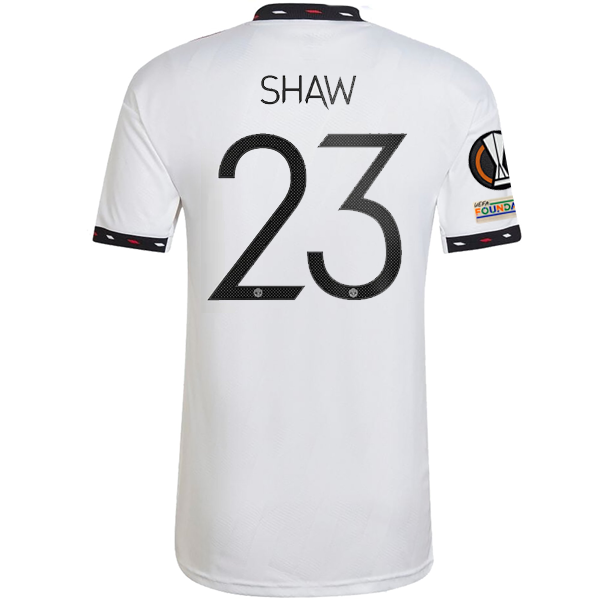 adidas Manchester United Luke Shaw Away Jersey w/ Europa League Patches 22/23 (White)