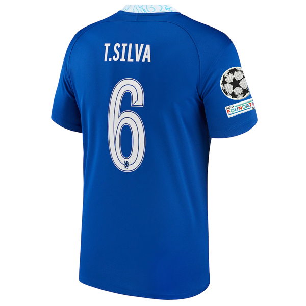 Nike Chelsea Thiago Silva Home Jersey w/ Champions League + Club
