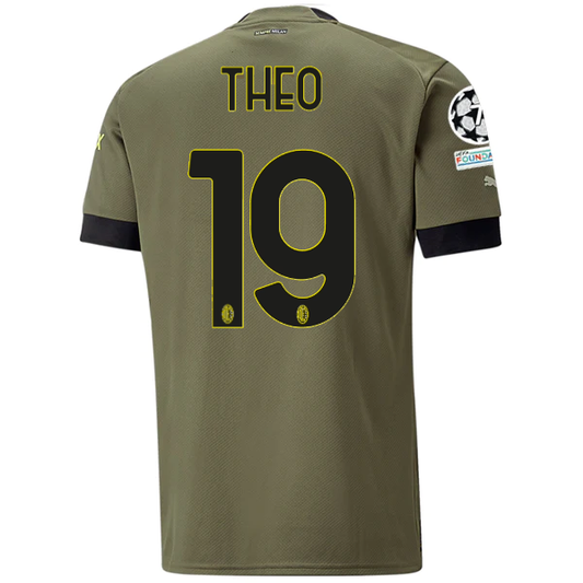 Puma AC Milan Theo Hernandez Third Jersey w/ Champions League Patches 22/23 (Dark Green Moss/Spring Moss)