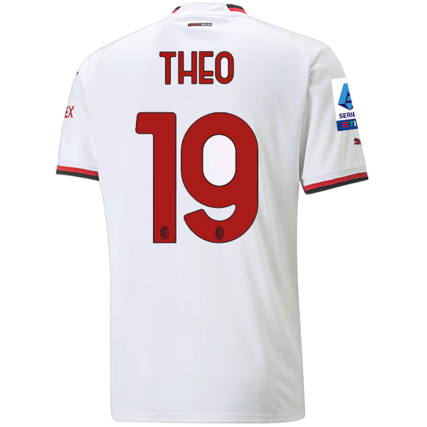 Puma AC Milan Theo Away Jersey w/ Serie A + Scudetto Patches 22/23 (White)