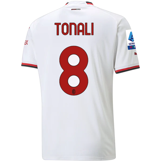 Puma AC Milan Tonali Away Jersey w/ Serie A + Scudetto Patches 22/23 (White)