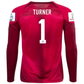 Nike United States Matt Turner Goalkeeper Long Sleeve Jersey w/ World Cup 2022 Patches (Mystic Hibiscus/Team Red)