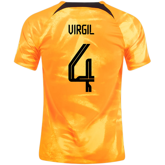 Nike Netherlands Virgil Van Dijk Home Jersey 22/23 (Laser Orange/Black)