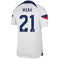 Nike United States Authentic Match Timothy Weah Home Jersey 22/23 (White/Loyal Blue)