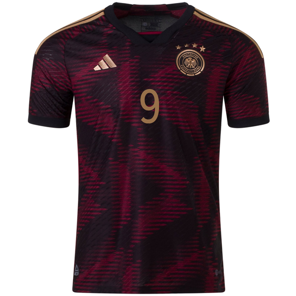 adidas Germany Authentic Timo Werner Away Jersey 22/23 (Black/Burgundy)