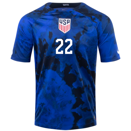 Nike United States Deandre Yedlin Away Jersey 22/23 (Bright Blue/White)